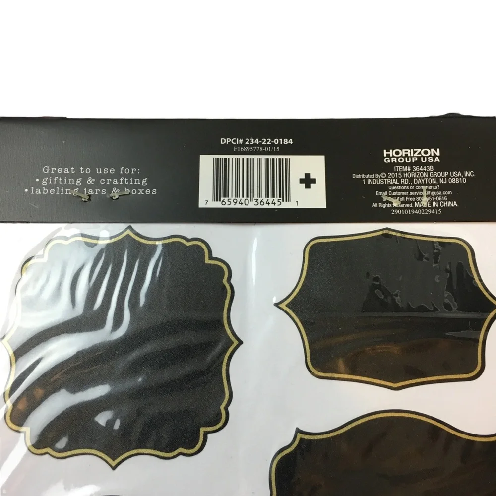 Jar Labels Chalkboard Style Black Organizing Labeling Pantry Crafts Gifts NWT